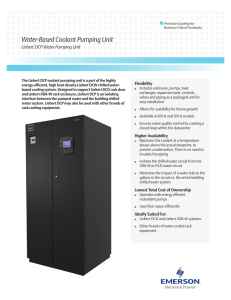 Water-Based Coolant Pumping Unit Liebert DCP Water Pumping Unit Flexibility