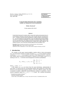 A local limit theorem for random walks in balanced environments Mikko Stenlund ∗