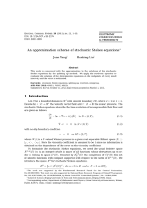 An approximation scheme of stochastic Stokes equations Juan Yang Hanbing Liu ∗