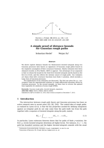 A simple proof of distance bounds for Gaussian rough paths Sebastian Riedel