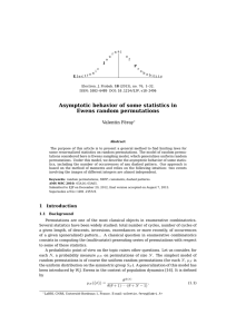Asymptotic behavior of some statistics in Ewens random permutations Valentin Féray