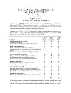WESTERN ILLINOIS UNIVERSITY BOARD OF TRUSTEES September 30, 2011 Report 11.9/7