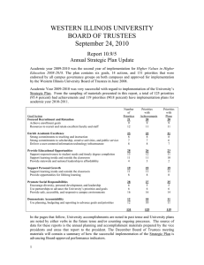 WESTERN ILLINOIS UNIVERSITY BOARD OF TRUSTEES September 24, 2010 Report 10.9/5