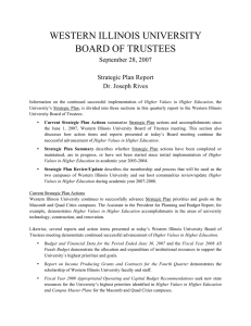 WESTERN ILLINOIS UNIVERSITY BOARD OF TRUSTEES September 28, 2007