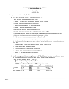 FY11 Planning and Accomplishment Guidelines Western Illinois University  Current Year