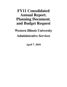 FY11 Consolidated Annual Report Planning Document and Budget Request