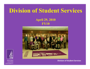 Division of Student Services April 29, 2010 FY10