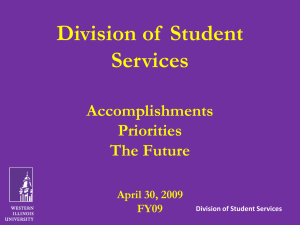 Division of  Student Services Accomplishments Priorities