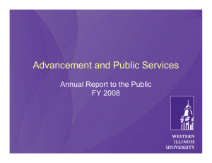 Advancement and Public Services Annual Report to the Public FY 2008