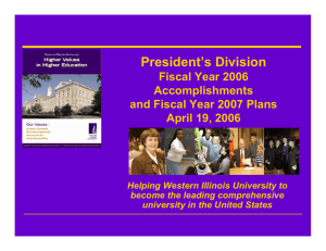 President’s Division Fiscal Year 2006 Accomplishments and Fiscal Year 2007 Plans
