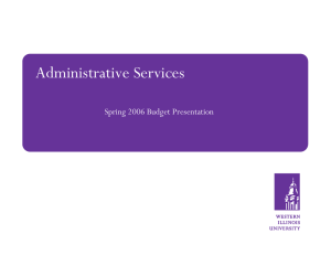 Administrative Services Spring 2006 Budget Presentation