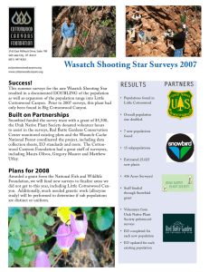 Wasatch Shooting Star Surveys 2007