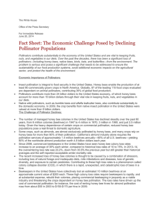 Fact Sheet: The Economic Challenge Posed by Declining Pollinator Populations