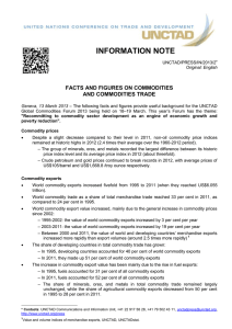 INFORMATION NOTE FACTS AND FIGURES ON COMMODITIES AND COMMODITIES TRADE