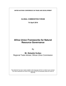 Africa Union Frameworks for Natural Resource Governance  By