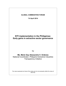 EITI implementation in the Philippines: Early gains in extractive sector governance