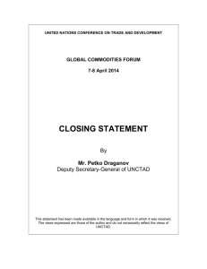 CLOSING STATEMENT  By Deputy Secretary-General of UNCTAD