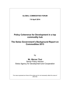 Policy Coherence for Development in a top commodity hub