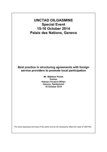 UNCTAD OILGASMINE Special Event 15-16 October 2014 Palais des Nations, Geneva