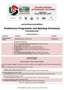 Conference Programme and Opening Ceremony  unctad.org/commodities Friendship Hall