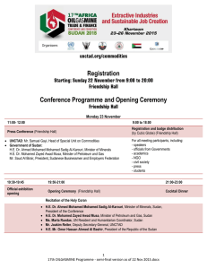 Registration Conference Programme and Opening Ceremony  Monday 23 November