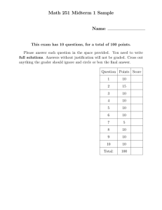 Math 251 Midterm 1 Sample Name
