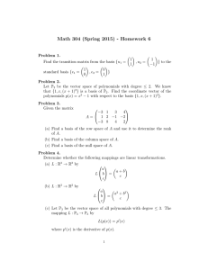 Math 304 (Spring 2015) - Homework 6