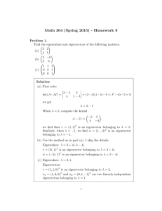 Math 304 (Spring 2015) - Homework 9