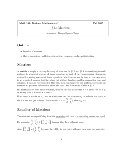 §2.4 Matrices Outline