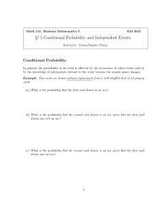 §7.5 Conditional Probability and Independent Events Conditional Probability