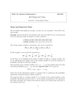 §8.2 Expected Value Mean and Expected Value
