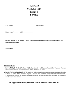 Fall 2015 Math 141:505 Exam 1 Form A