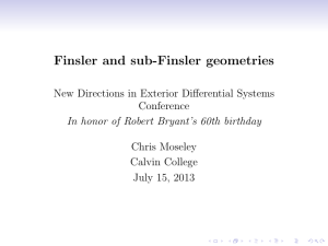 Finsler and sub-Finsler geometries