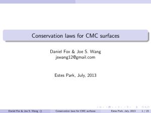 Conservation laws for CMC surfaces Daniel Fox &amp; Joe S. Wang