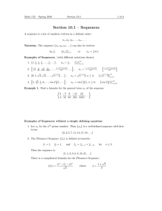 Section 10.1 – Sequences