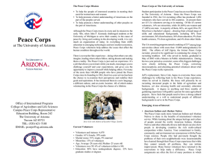 The Peace Corps Mission Peace Corps at The University of Arizona