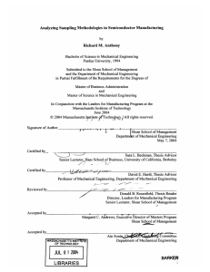 Analyzing  Sampling  Methodologies  in Semiconductor  Manufacturing