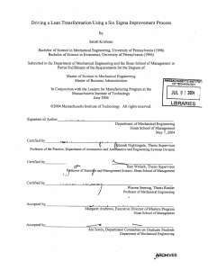 Driving  a Lean Transformation  Using  a ...