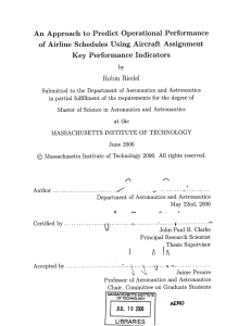 An  Approach  to  Predict  Operational ... of Airline  Schedules  Using  Aircraft  Assignment