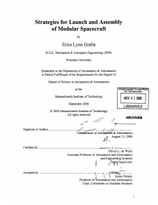 Strategies for Launch and Assembly of Modular Spacecraft Erica Lynn Gralla