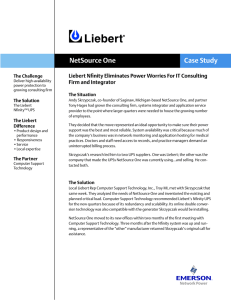 Case Study NetSource One Liebert Nfinity Eliminates Power Worries For IT Consulting