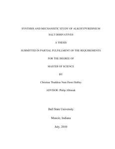 SYNTHSIS AND MECHANISTIC STUDY OF ALKOXYPYRIDINIUM SALT DERIVATIVES A THESIS