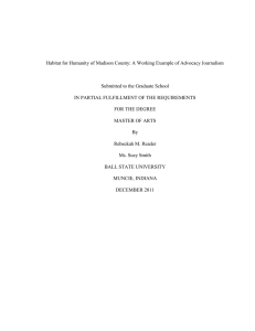 Habitat for Humanity of Madison County: A Working Example of... Submitted to the Graduate School