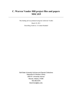 C. Warren Vander Hill project files and papers MSC.015