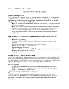 HOW TO WRITE GREAT PAPERS  General writing advice