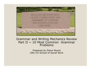 Grammar and Writing Mechanics Review