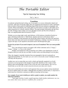 The Portable Editor Tips for Improving Your Writing Transitions
