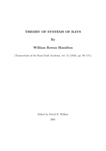 THEORY OF SYSTEMS OF RAYS By William Rowan Hamilton