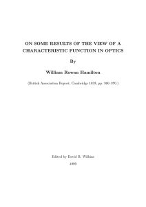 ON SOME RESULTS OF THE VIEW OF A By William Rowan Hamilton