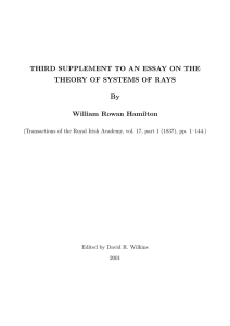 THIRD SUPPLEMENT TO AN ESSAY ON THE By William Rowan Hamilton